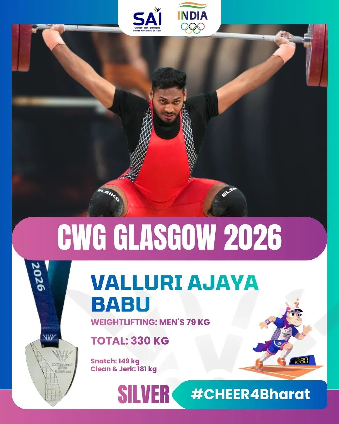Shekhawat Hails Ajay Babu's CWG 2026 Silver and Record Snatch