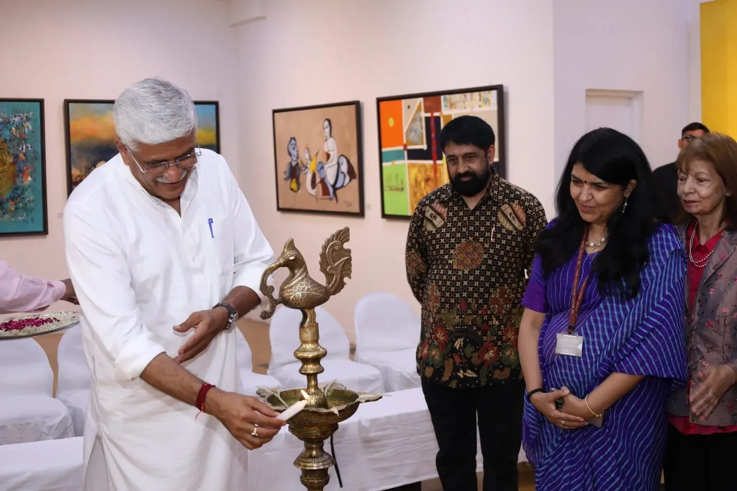 Shekhawat hails Ashima Mehrotra's art exhibition 'Vanchana'
