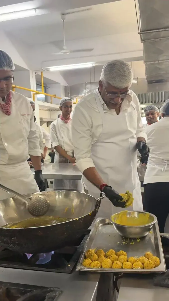 Shekhawat Tries His Hand in the Kitchen at IHM Pusa