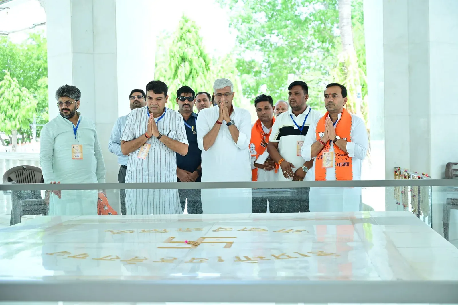 Shekhawat Visits Acharya Bhikshu Samadhi Sthal in Pali