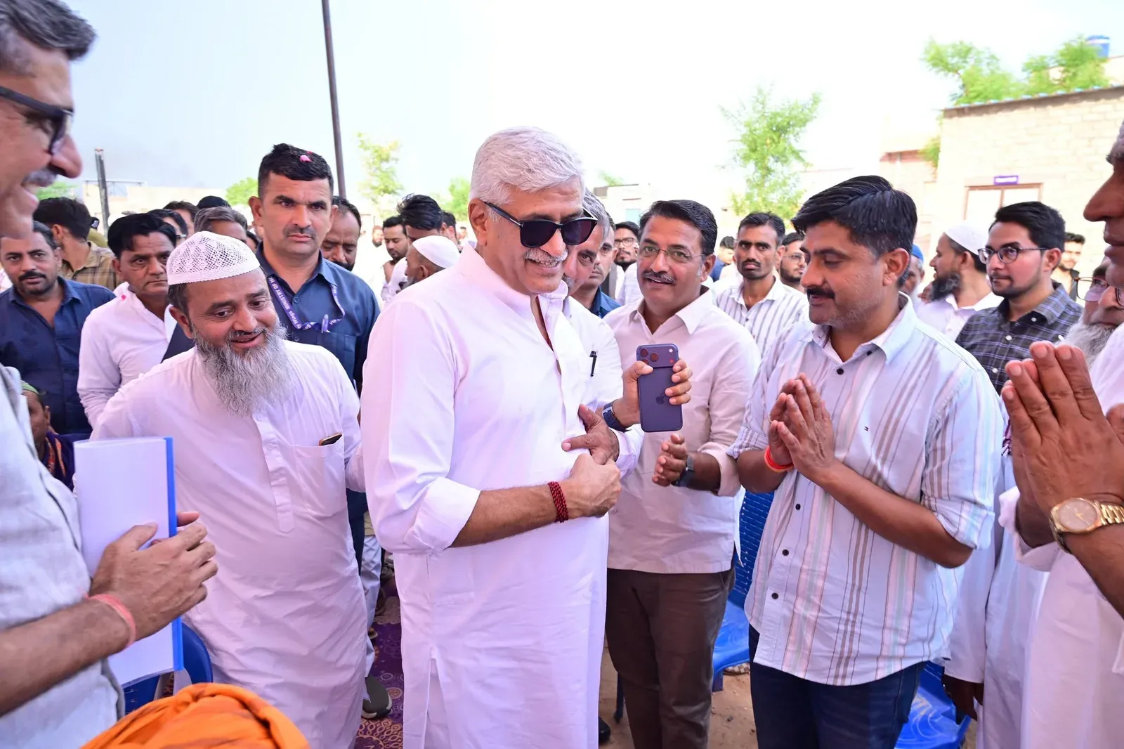Shekhawat Visits Kumhari Village During Nagaur Tour