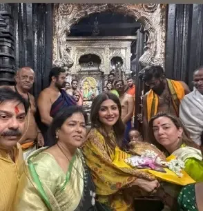 Is Shilpa Shetty Feeling 'Blessed' After Her Visit to the Sacred Shrine of Goddess Lakshmi in Kolhapur?