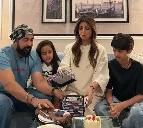 Shilpa Shetty's 51st birthday: family cake, songs, and a surprise gift