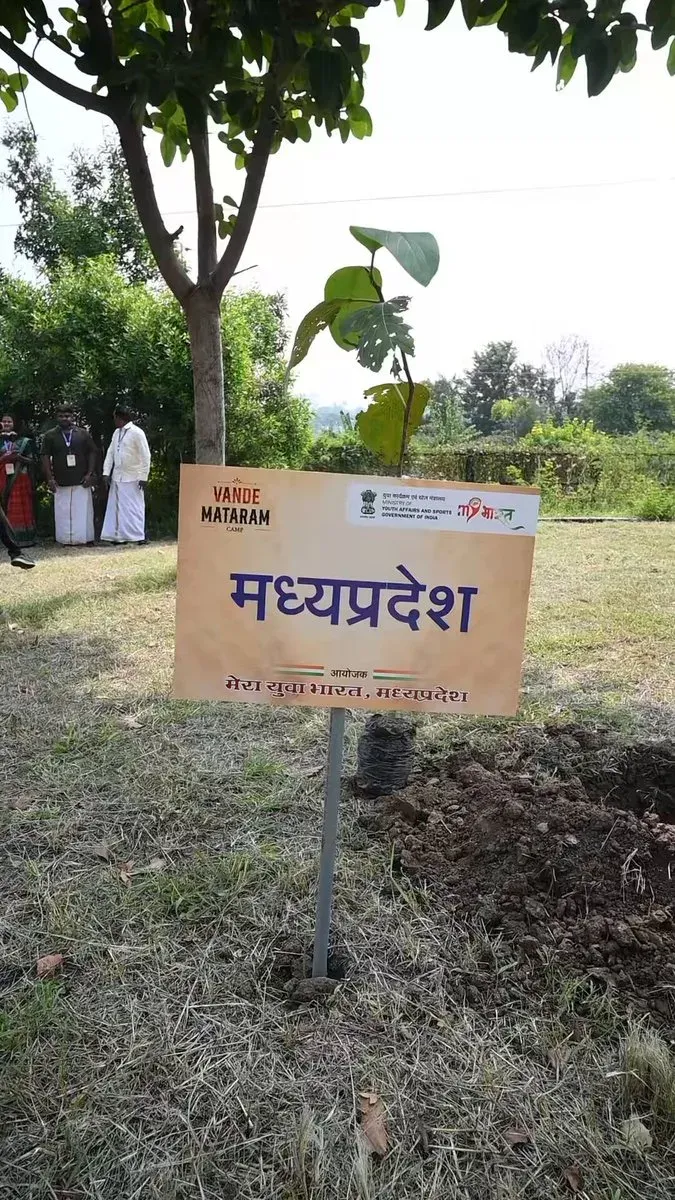 Shivraj Singh Chouhan plants saplings at Bhopal's Vande Mataram camp