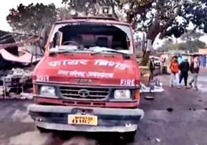 Fire Ravages Shops in MP; Firefighting Vehicle Damaged Due to Late Response