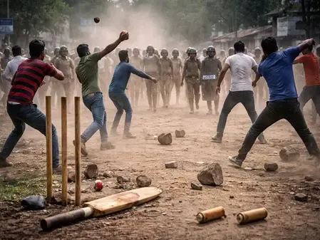 What sparked the violence during a local cricket match in Asansol?