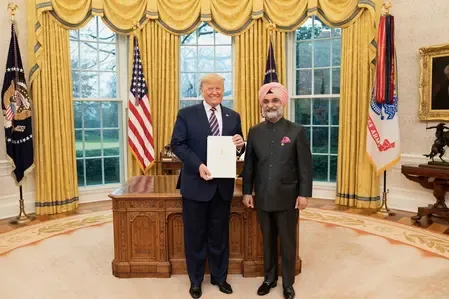 Trump Extols Taranjit Sandhu's Role in Advancing India-US Relations as Delhi's New Lieutenant Governor