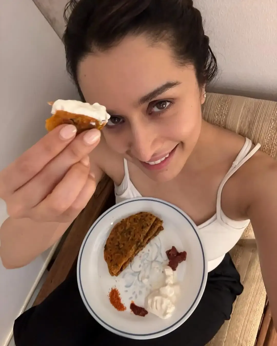 Is Shraddha Kapoor Enjoying Some Delicious Theple?