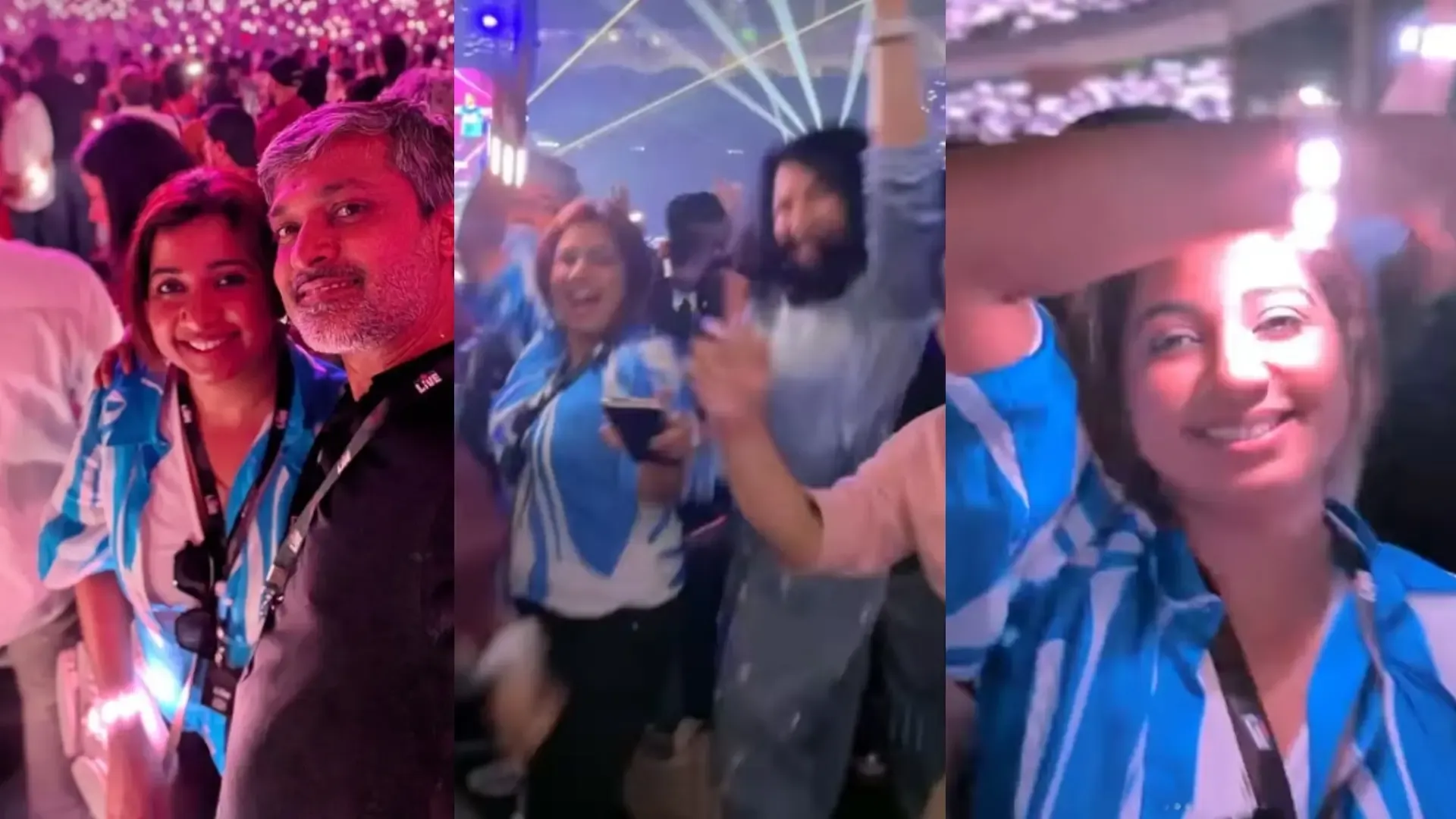 Shreya Ghoshal Enjoys Coldplay Concert with Her 70+ Year Old Father and Husband