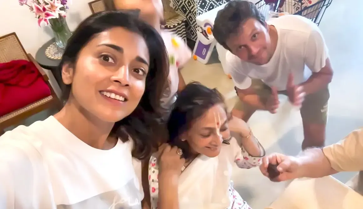 Did Shriya Saran Just Share a Heartwarming Birthday Celebration for Her Dad?