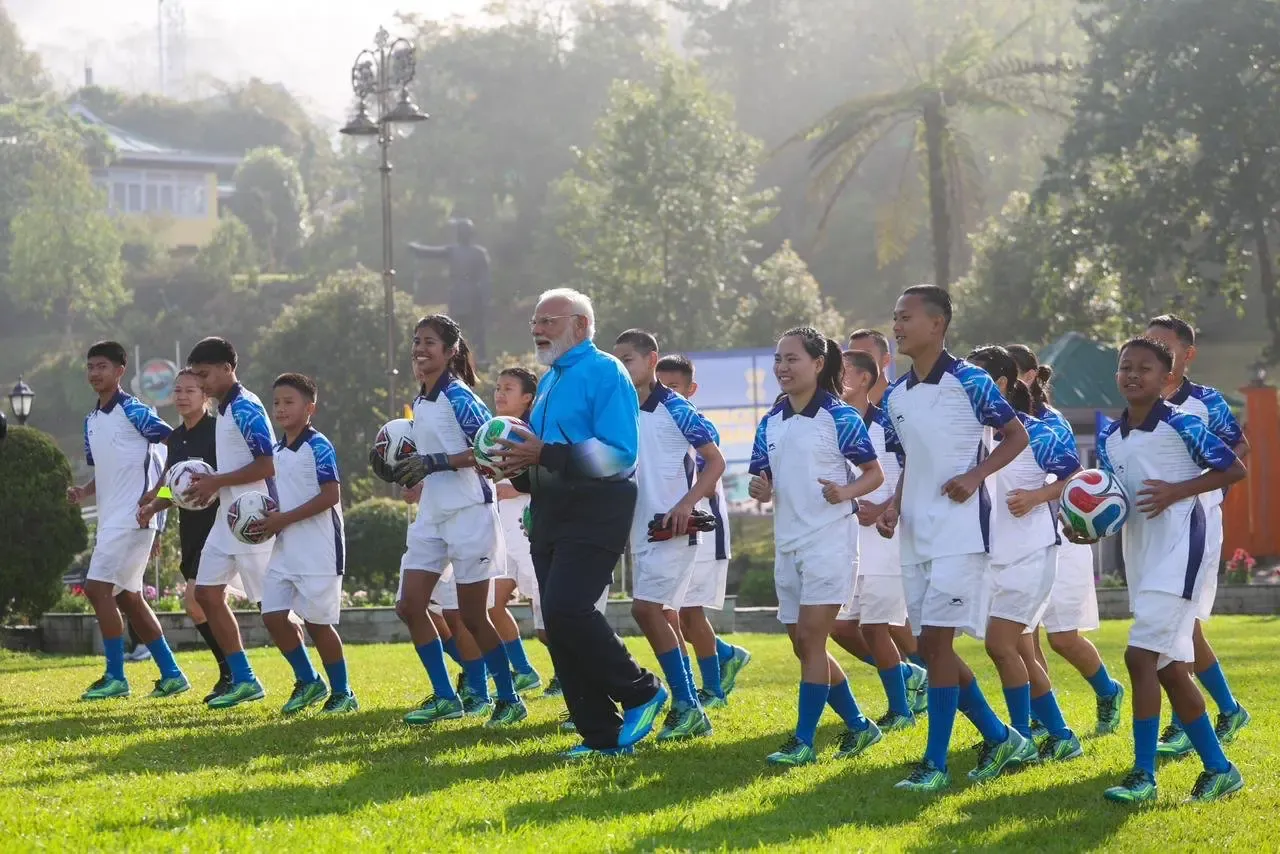 PM Modi plays football with 17 Sikkim youth in Gangtok, players call it unforgettable
