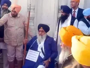 Sukhbir Badal Faces Akal Takht's Punishment as a Guard at the Golden Temple