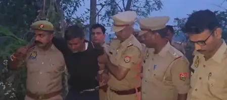 सीतापुर में इनामी बदमाश पुलिस मुठभेड़ में गिरफ्तार, अवैध हथियार बरामद
