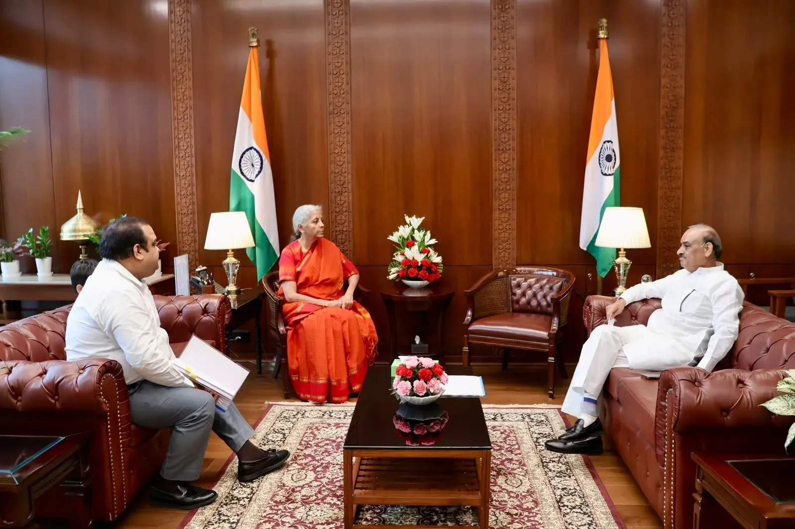 Sitharaman Meets BJP MLA Om Prakash Sharma