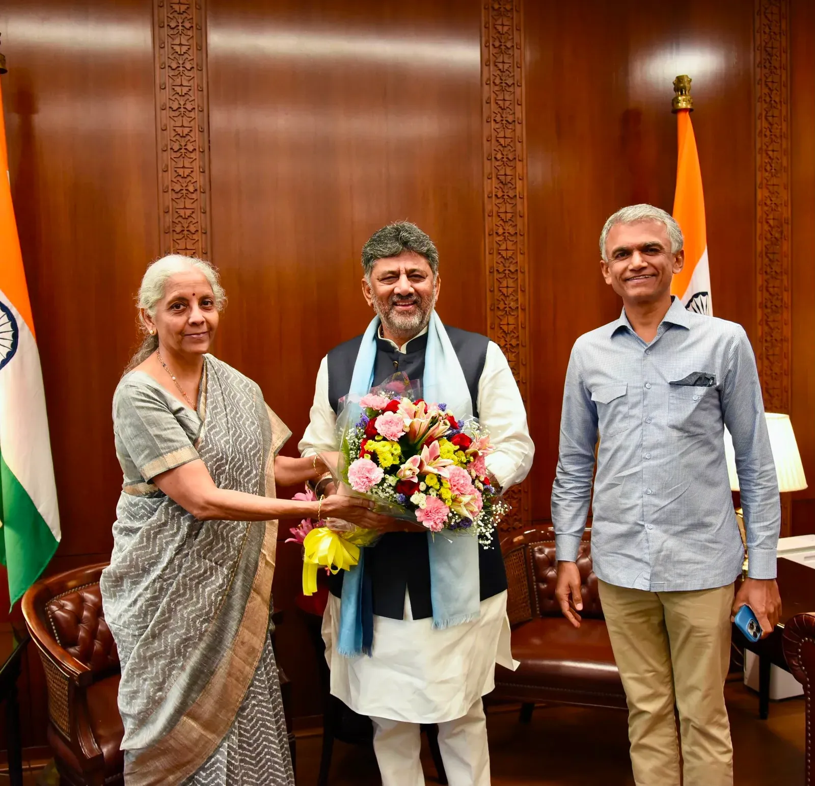 Sitharaman meets Karnataka CM Shivakumar, Minister Byre Gowda
