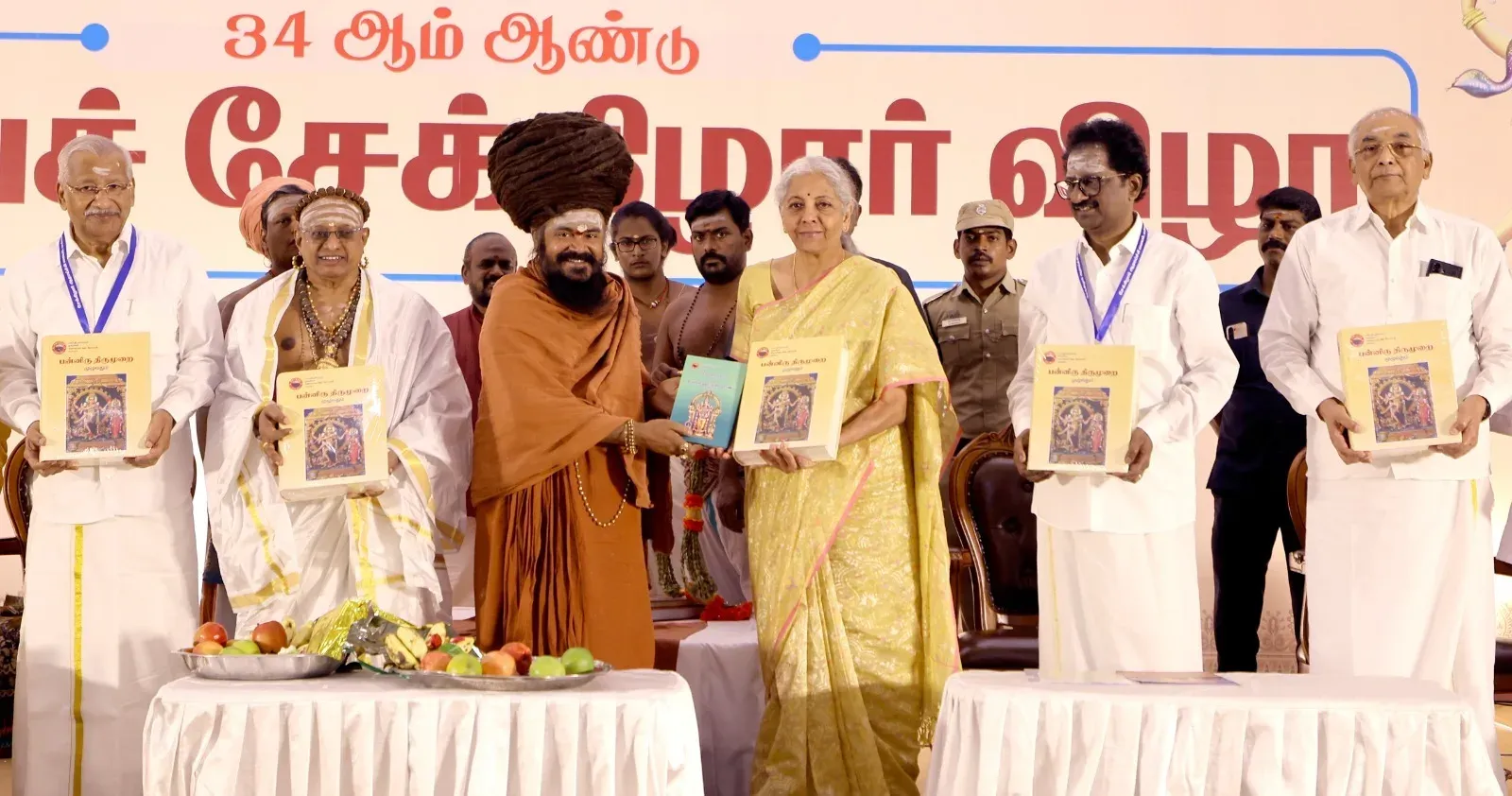 Sitharaman receives first copies of classical Tamil Shaiva texts