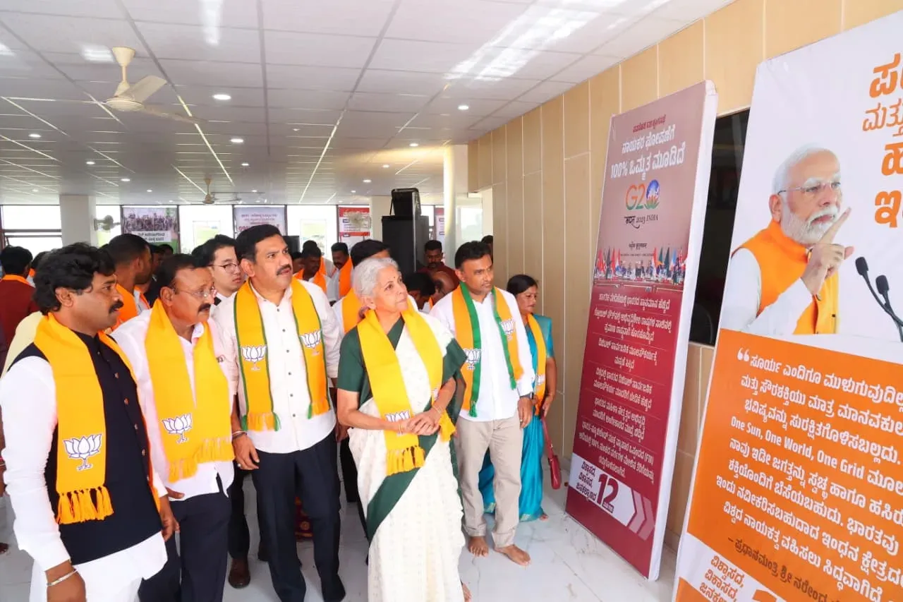 Sitharaman visits BJP's new Mandal office in Devanahalli