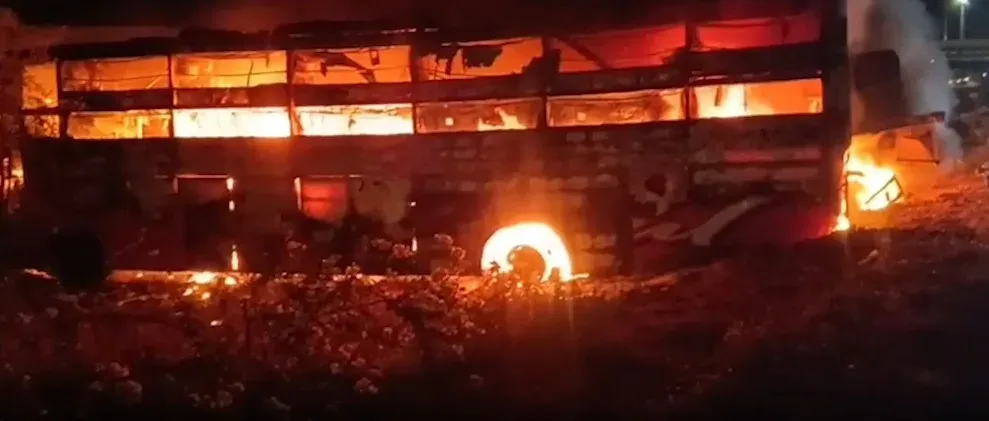 8 killed in Delhi-Mumbai Expressway bus fire in Rajasthan's Dausa