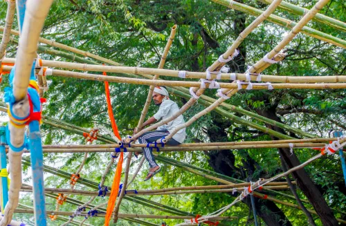 New Delhi: Preparations for Kanwar Camp in Progress