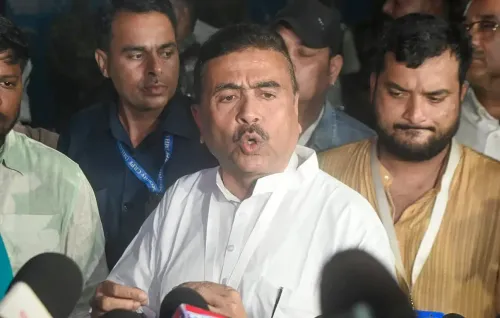 Kolkata: Suvendu Adhikari interacts with media at Shakhawat Memorial School
