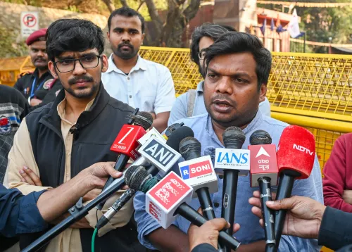 New Delhi: JNUSU conducts a media briefing