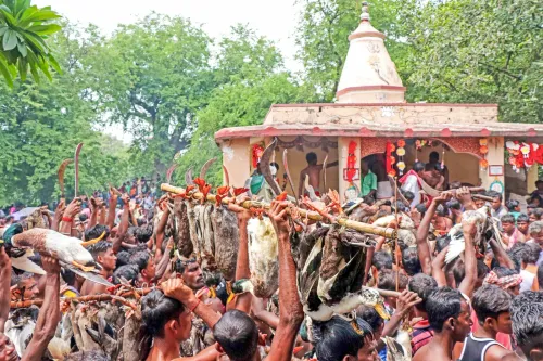 Birbhum: Devotees carry swans to temple during Shravan Sankranti ritual