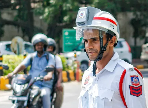 AC हेलमेट और पोर्टेबल पंखे से लैस दिल्ली ट्रैफिक पुलिस