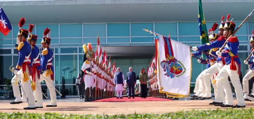 Ceremonial Reception for PM Modi at Alvorada Palace