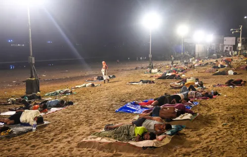 Mumbai: People Sleep on Versova Beach 