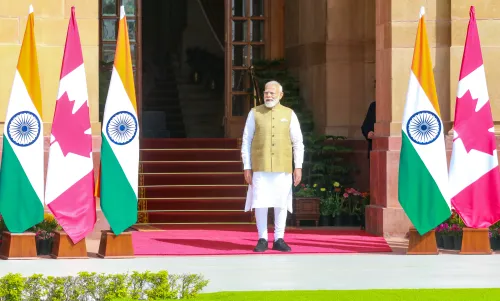 New Delhi: PM Modi welcomes Canadian PM Mark Carney at Hyderabad House