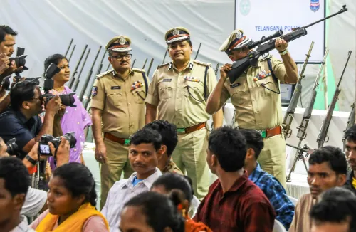 Hyderabad: CPI (Maoist) cadres surrender before Telangana Police