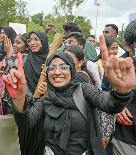 Bengaluru: Students Celebrate after Dharmendra Pradhan resigns 