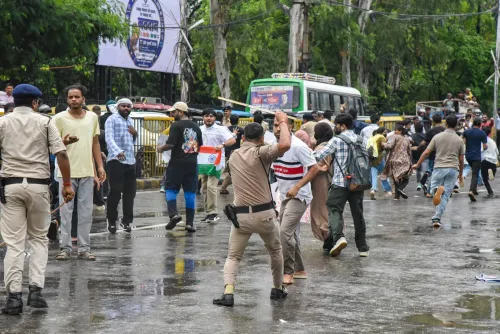 Patna: AISA activists take part in Lok Bhavan March
