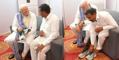 A 14-Year Journey Barefoot: PM Modi Honors Dedicated Follower with Shoes