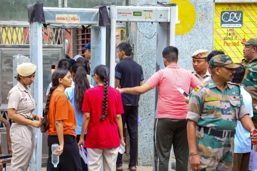 New Delhi: Aspirants Undergo Security Check during NEET Re-exam