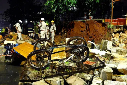 Compound Wall Collapse Near Bowring Hospital in Bengaluru