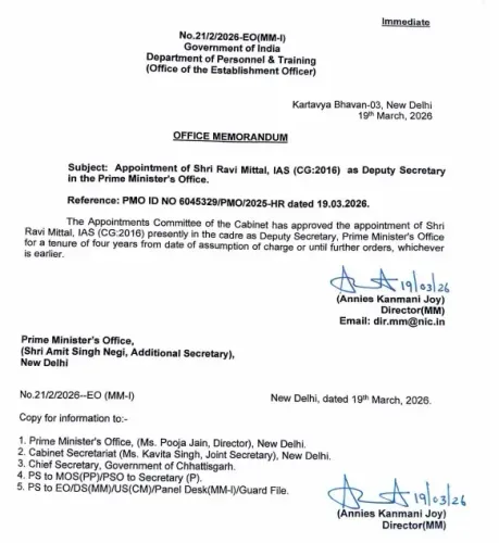 डॉ. रवि मित्तल की पीएमओ में उप सचिव के रूप में नियुक्ति: युवा आईएएस अधिकारियों की बढ़ती भूमिका