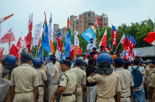 Patna: Left-backed student organisations stage protest
