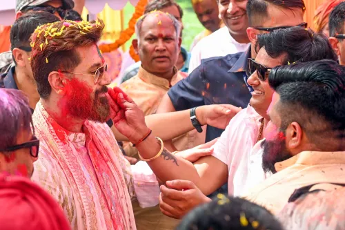 Chirag Paswan enjoys Holi festivities with party associates in New Delhi