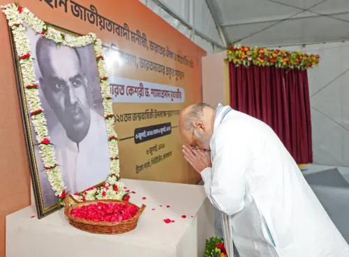 अमित शाह का श्यामा प्रसाद मुखर्जी को श्रद्धांजलि अर्पण