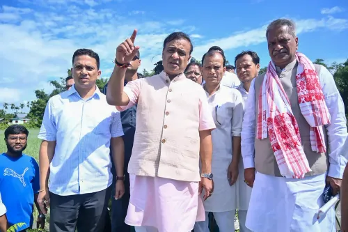 Darrang: Himanta Biswa Sarma inspects the flood affected area