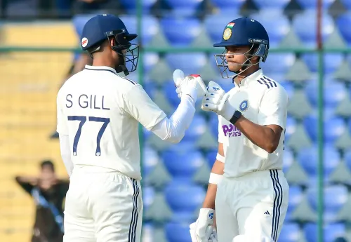 How did Jaiswal's unbeaten 173 lead India on Day 1?