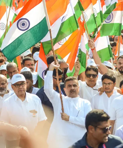 Kolkata: Suvendu Adhikari leads Tiranga Yatra