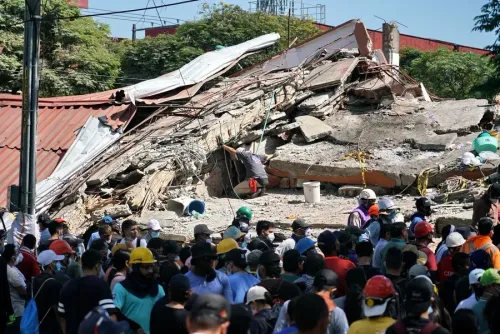 Aftermath of earthquake in Colombia