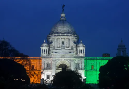 Kolkata: Victoria Memorial illuminated in Tricolour
