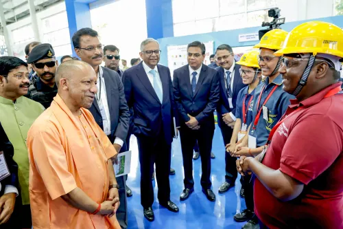 Lucknow: Chief Minister Yogi Adityanath celebrates Tata Motors' milestone of 10 lakh vehicles