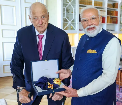Oslo: PM Modi honoured with Norway's Royal Norwegian Order of Merit