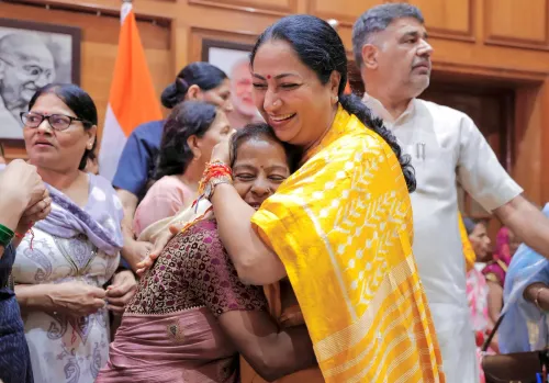 New Delhi: Rekha Gupta in Delhi Assembly premises