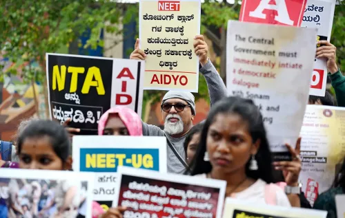 Bengaluru: AIDSO members protest over NEET issue