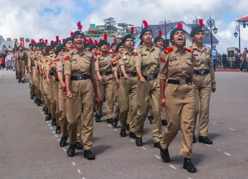 Shimla: Independence Day parade rehearsal at Ridge amid rain